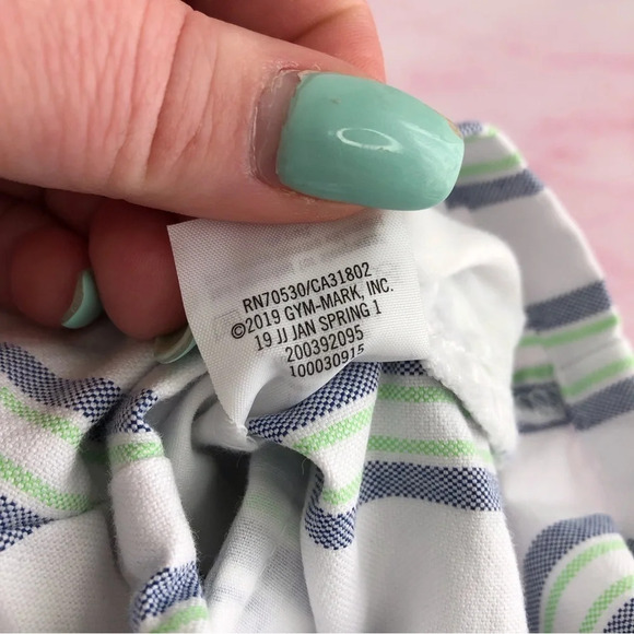 NWT Janie and Jack shorts white with blue & green stripes size 3-6 months - Picture 8 of 11